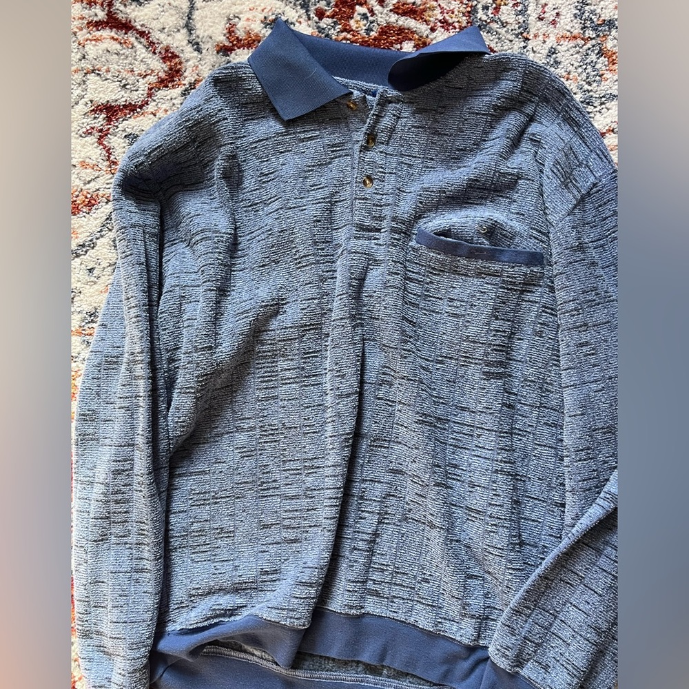 blue collared sweater
